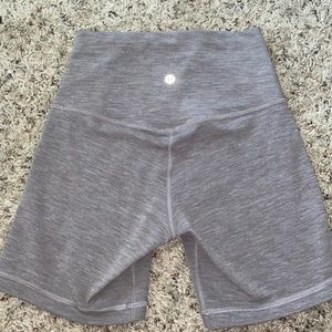 Heathered lunar rock lululemon biker shorts